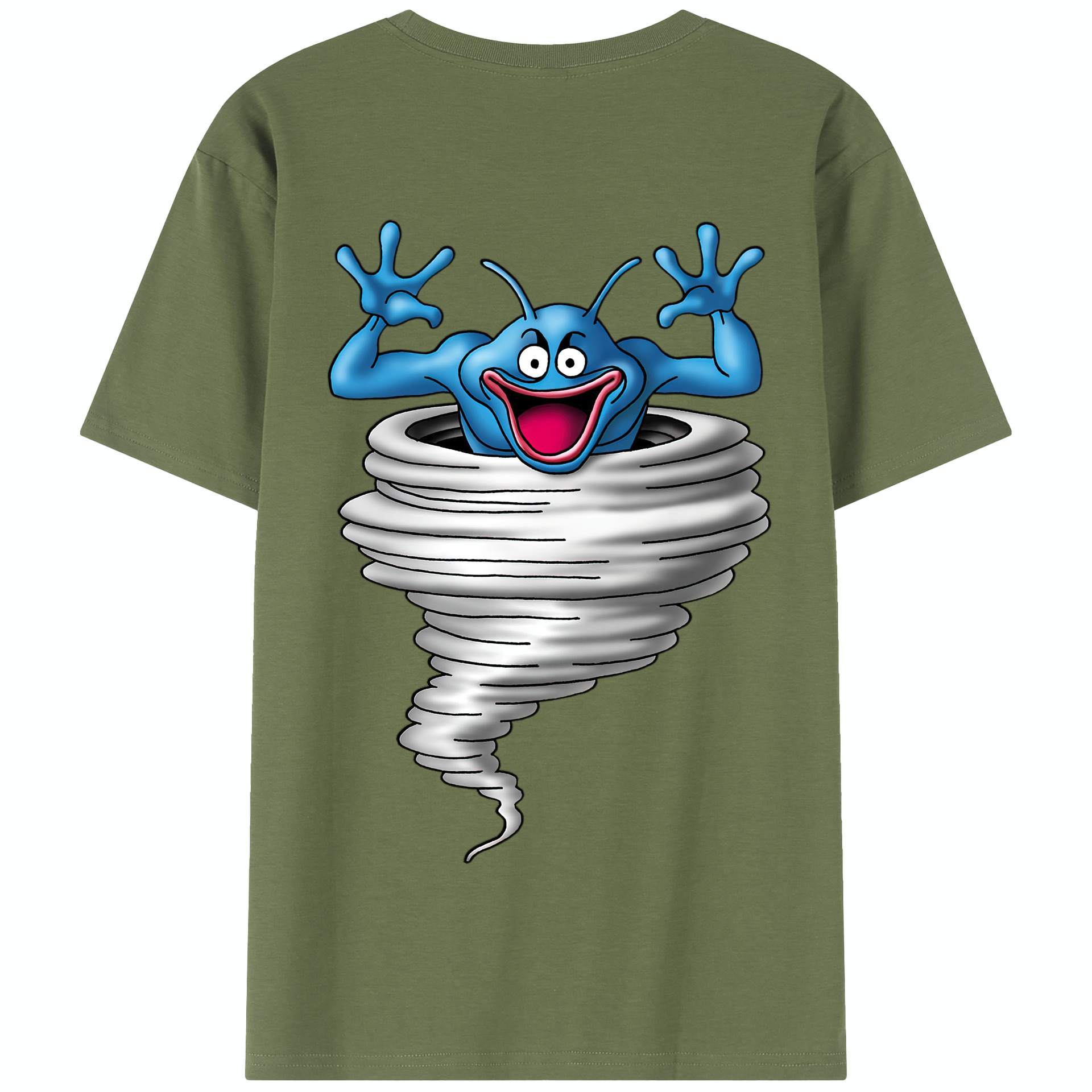 （画像用） ドラゴンクエスト Doragon Kuesuto Dragon Quest 綿100％半袖Tシャツ（背面プリント）